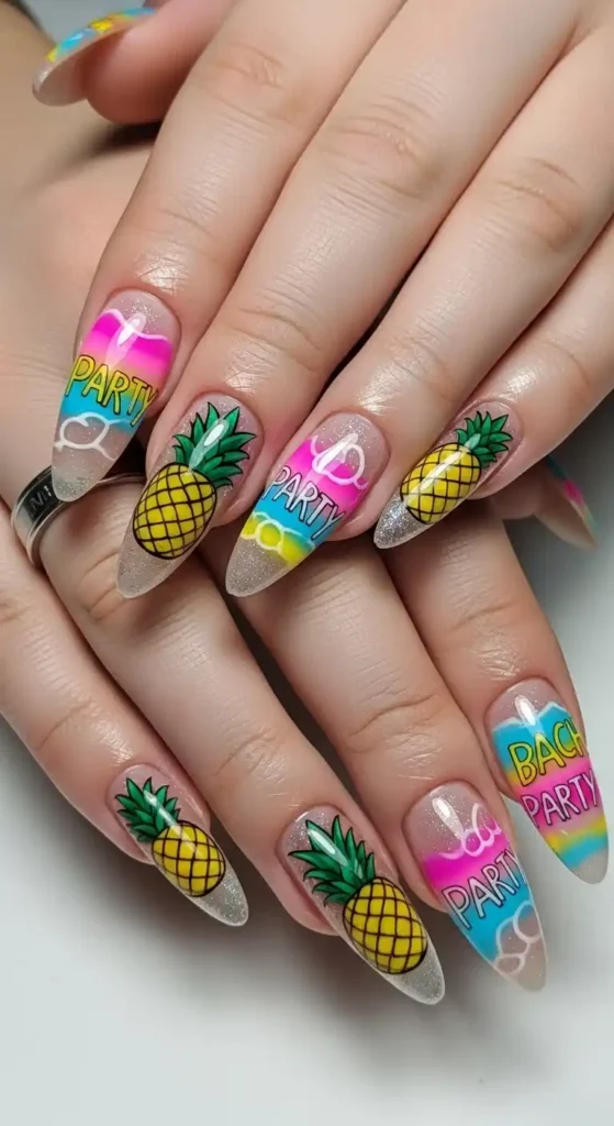 pineapple-party-nails