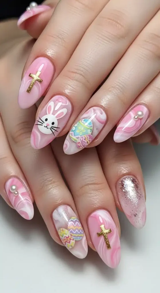 pink-marble-nails