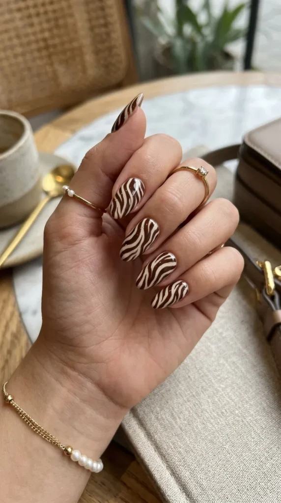 Brown-Zebra-Print-Nails