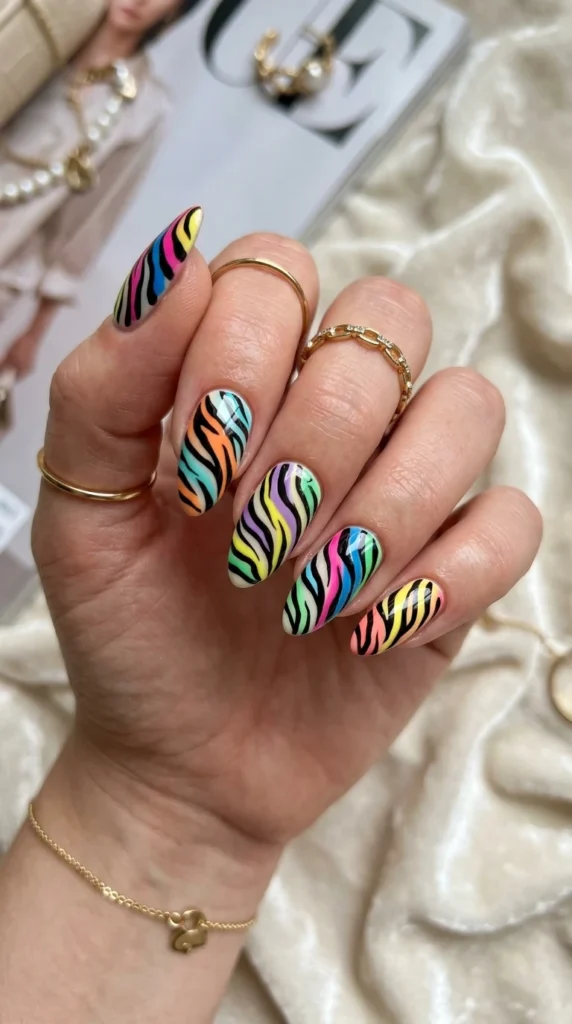 Colorful-Zebra-Pattern-Nails