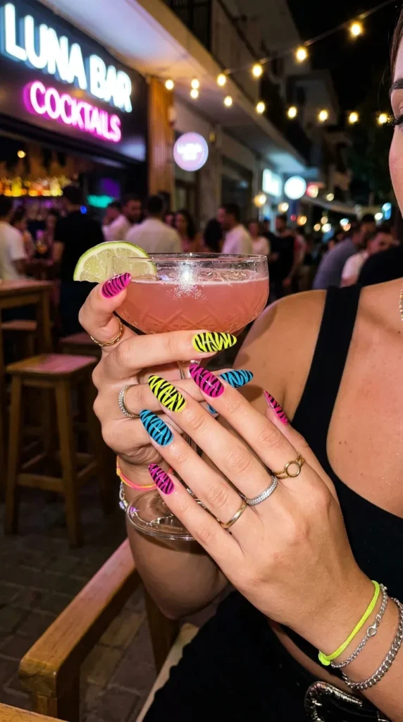 Neon-Zebra-Print-Nails