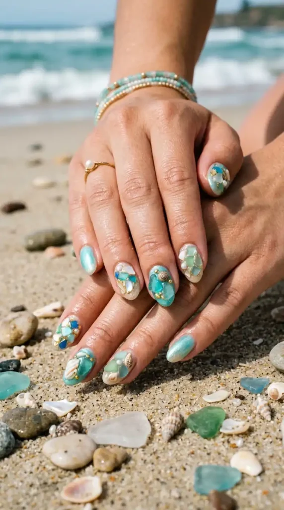 sea-glass-and-shell mosaic