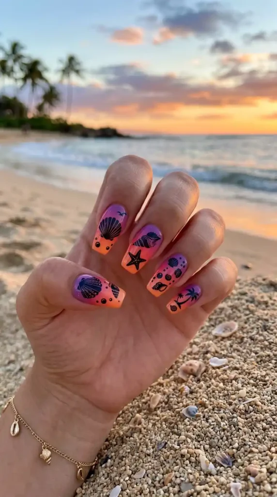 sunset-ombre-shell-silhouette