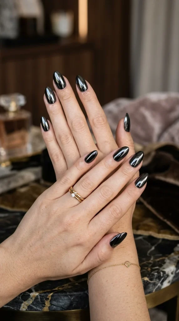 black-chrome-nails
