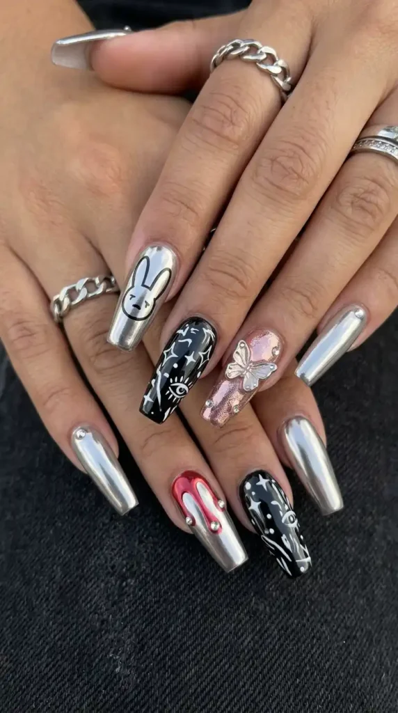 chrome-metallic-nail-designs