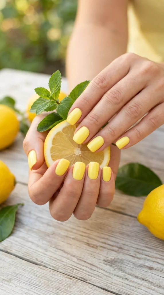 classic-lemon-yellow-solid-nails