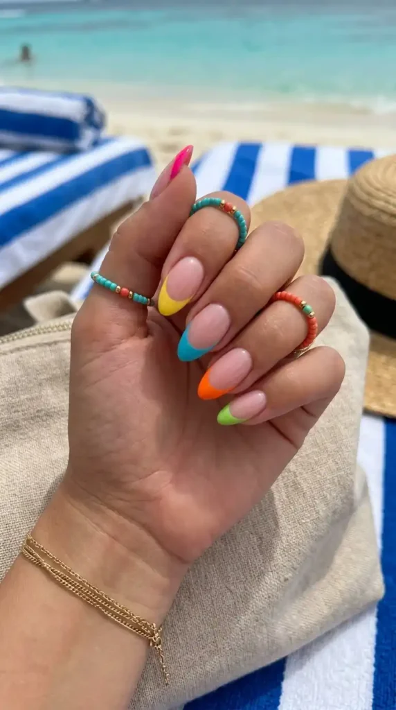 colorful-french-tip-nails