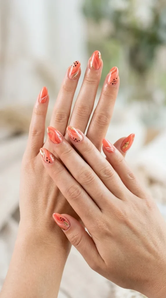 coral-abstract-art-nails