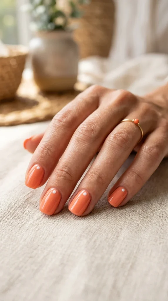 coral-minimal-dot-nails