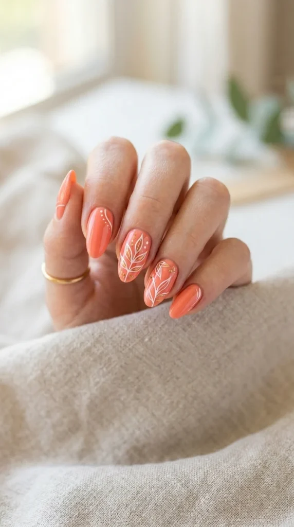 coral-minimal-line-art-nails