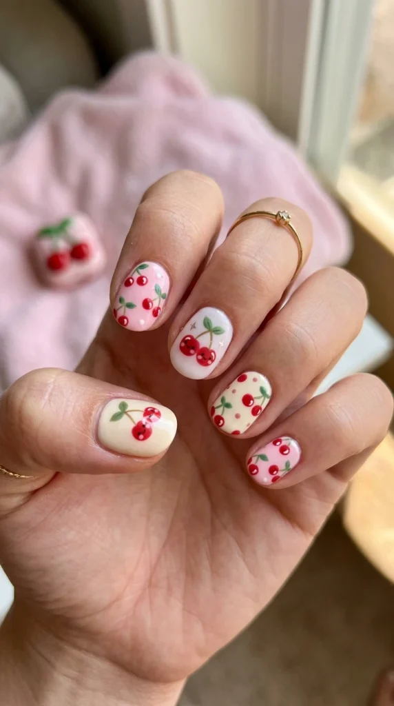 cute-cartoon-cherry-nails