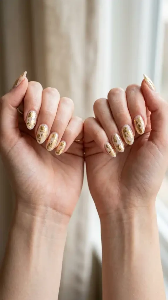 gold-foil-on-milky-white-nails