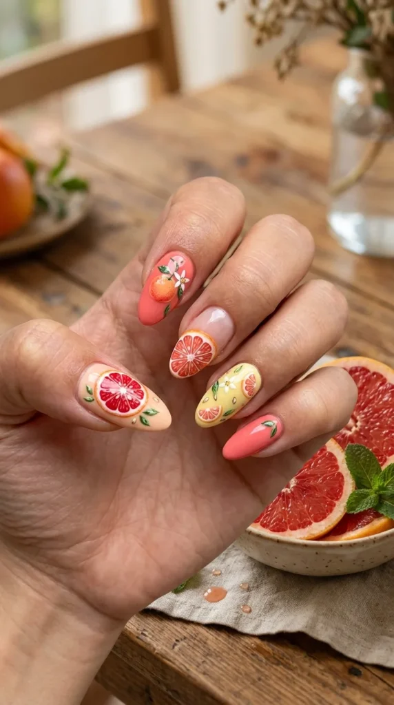 grapefruit-nail-design