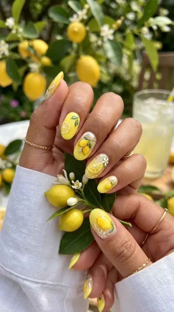 lemon-drizzle-nail-design