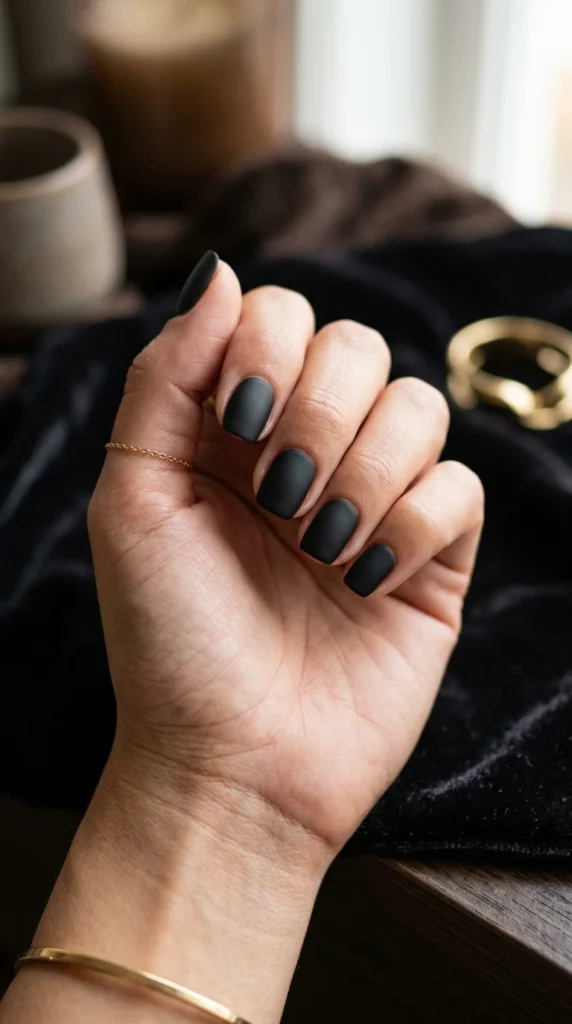 matte-black-short-nails