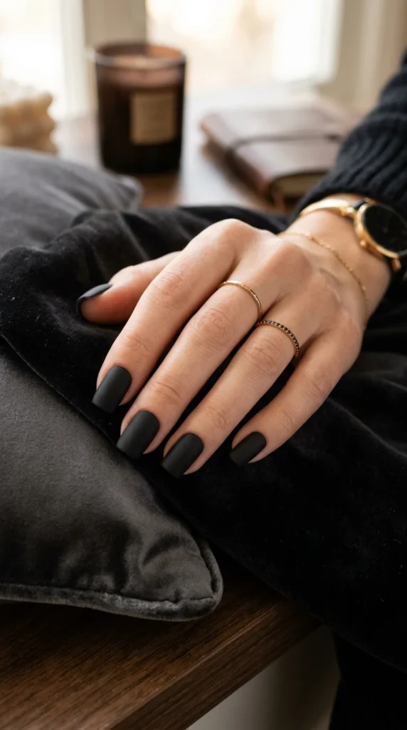 matte-black-square-nails