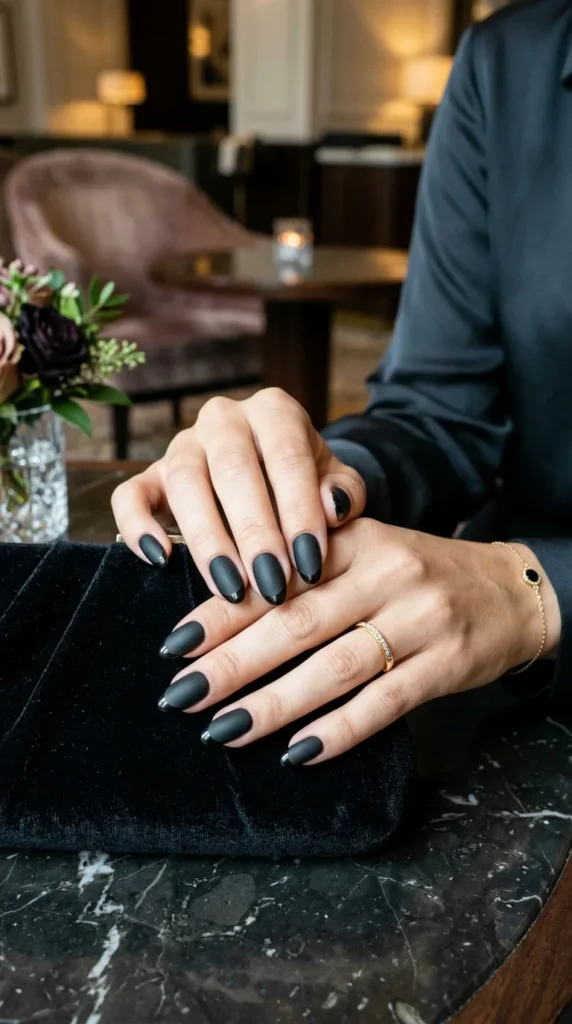 matte-black-with-silver-glitter-tips