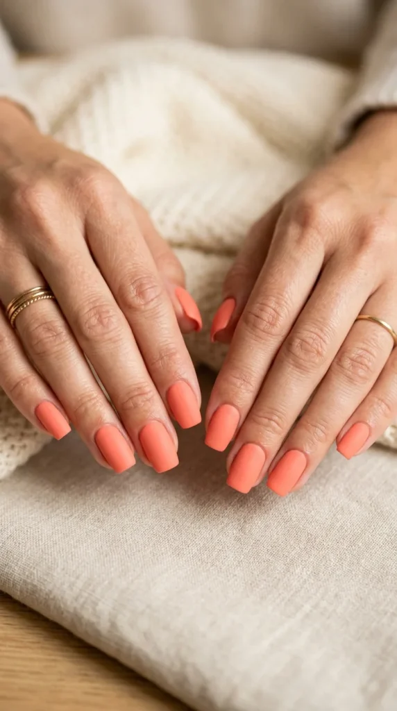matte-coral-chic-nails