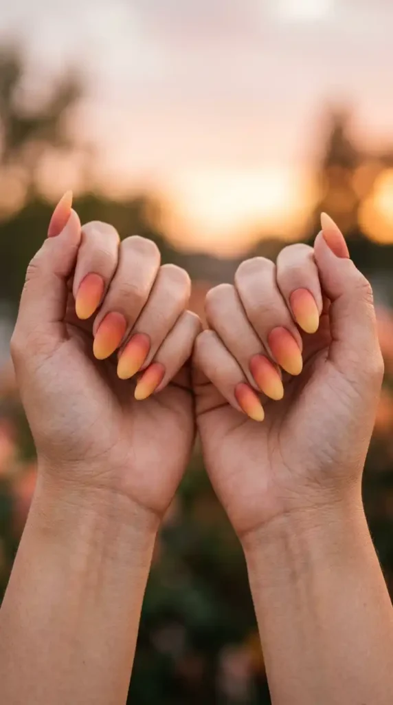matte-ombre-sunset-nails