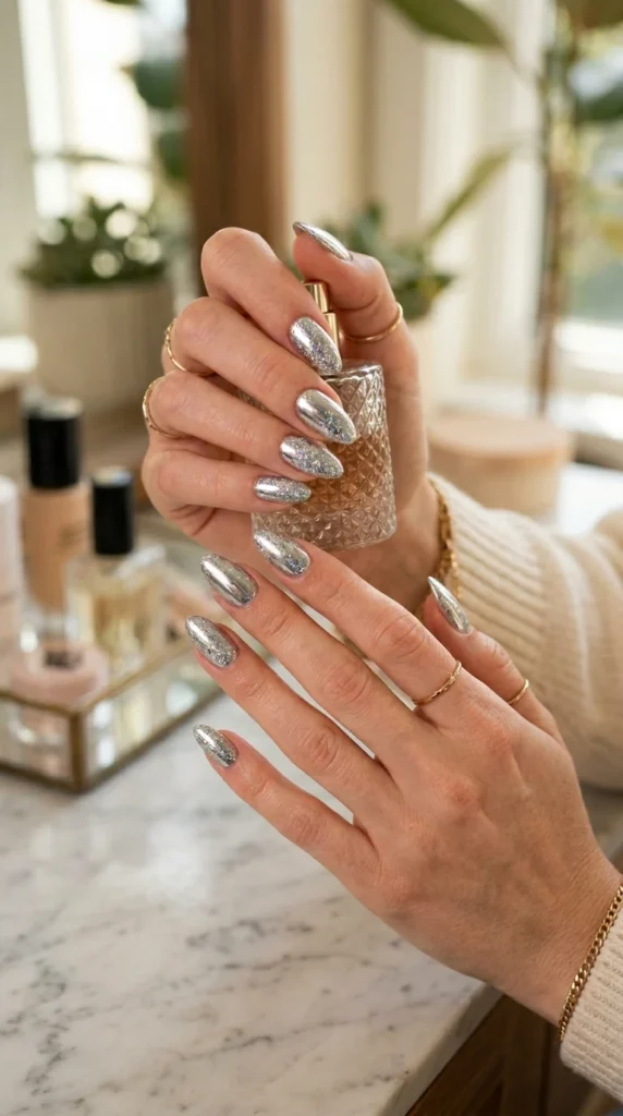 metallic-chrome-glitter-nails