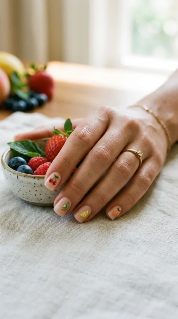 minimal-fruit-nail-design