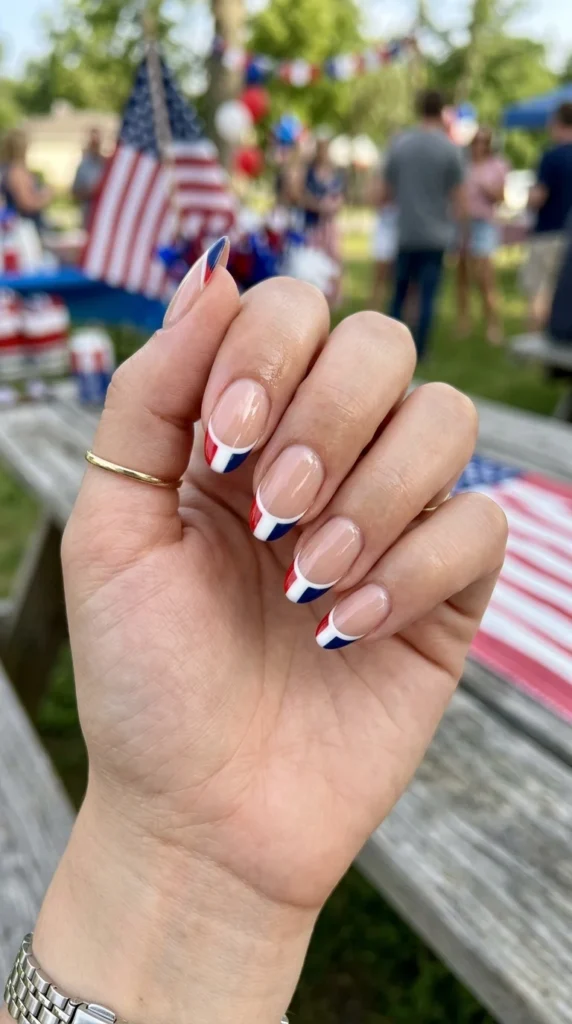 minimal-red-white-and-blue-french-tips