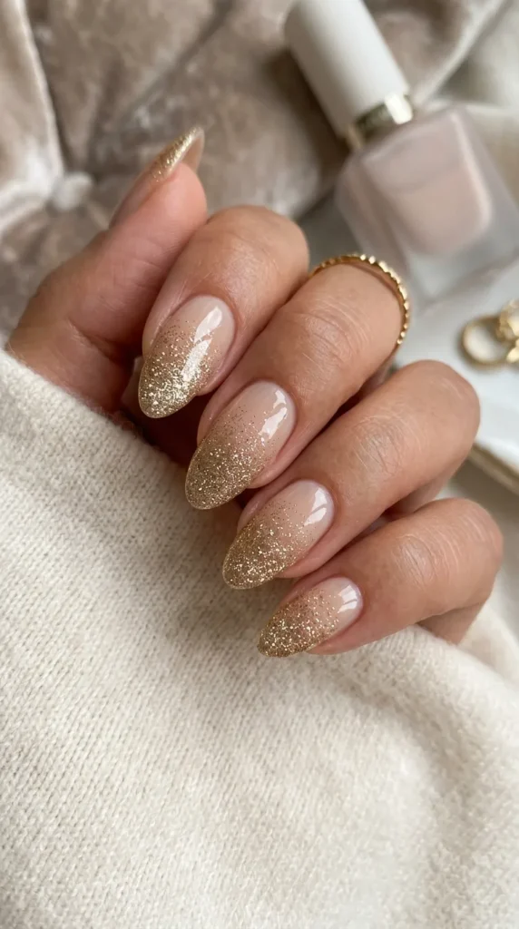 nude-to-gold-glitter-fade