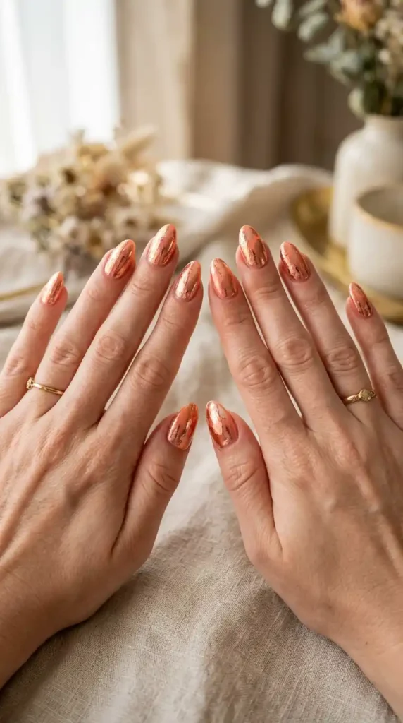 peach-foil-sunset-nails