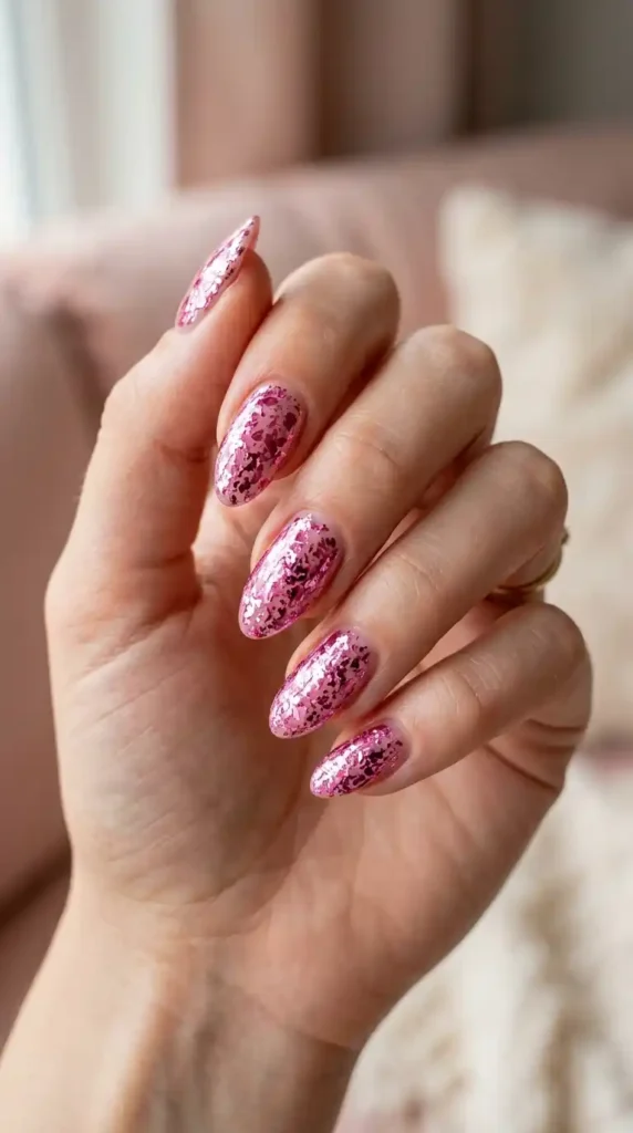 pink-foil-confetti-nails
