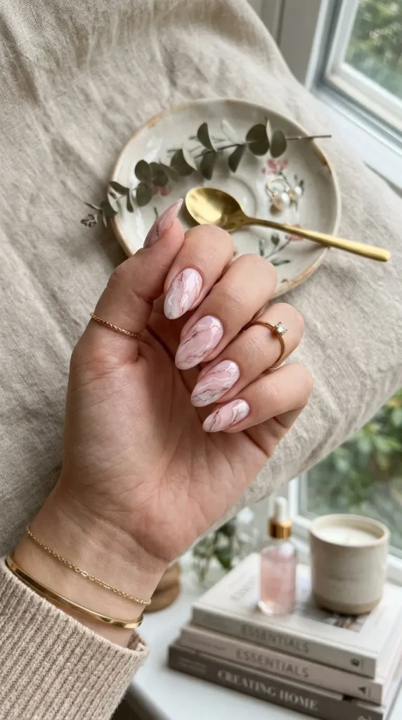 pink-marble-nail-art