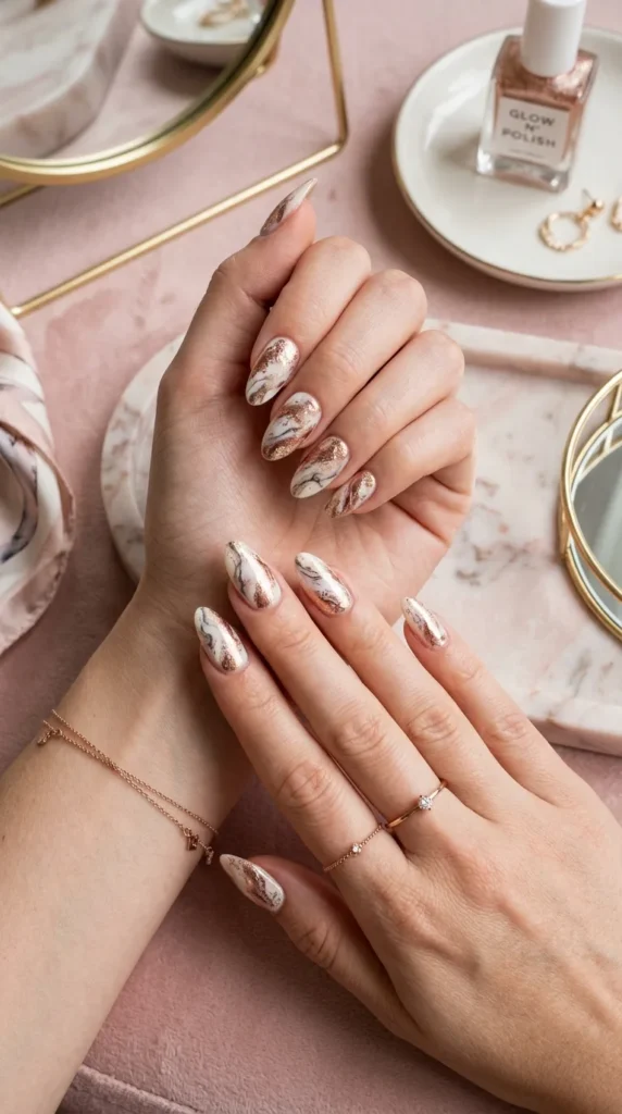 rose-gold-marble-nail-art