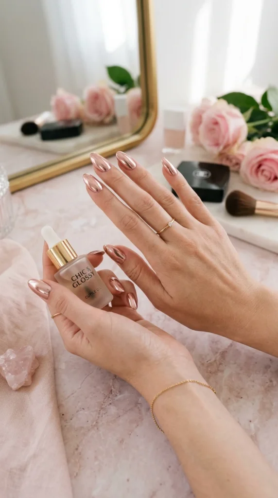 rose-gold-metallic-nails