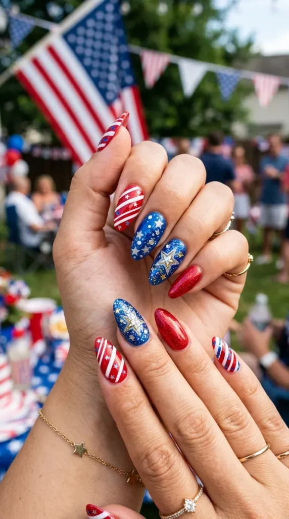 sparkling-star-accent-nails