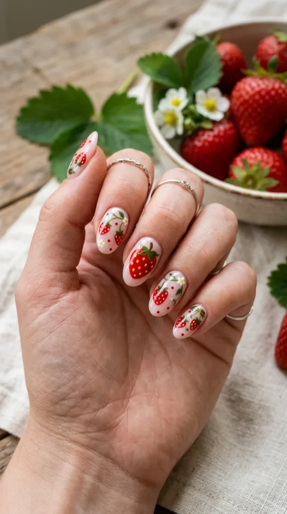 strawberry-nail-design
