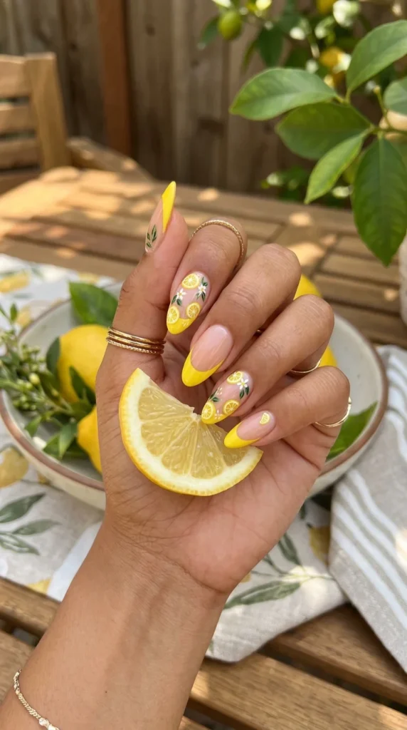 yellow-french-tip-nails