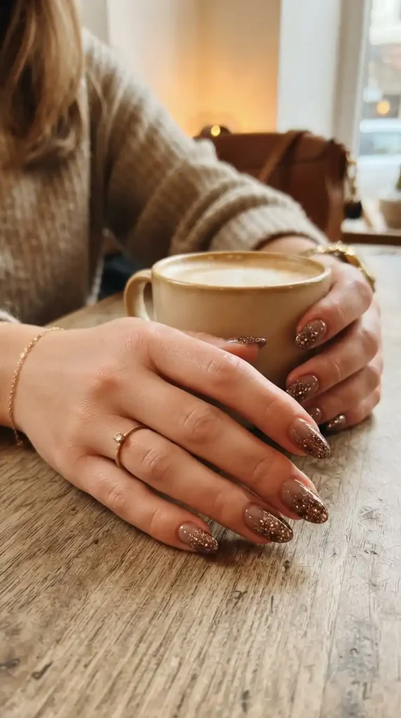 brown-glitter-gradient-nails