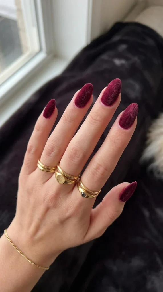 burgundy-velvet-nails