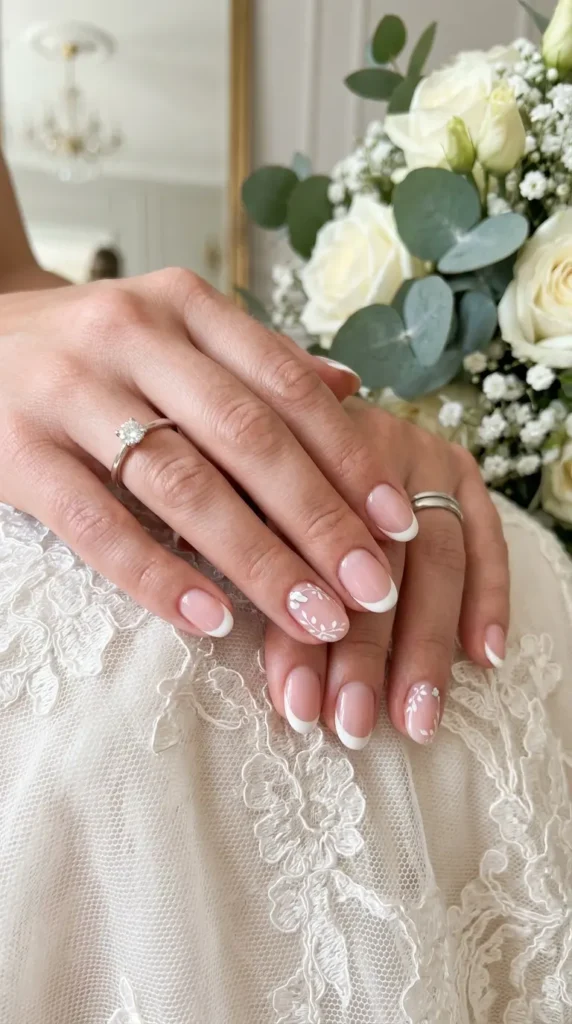 classic-french-tip-bridal-nails