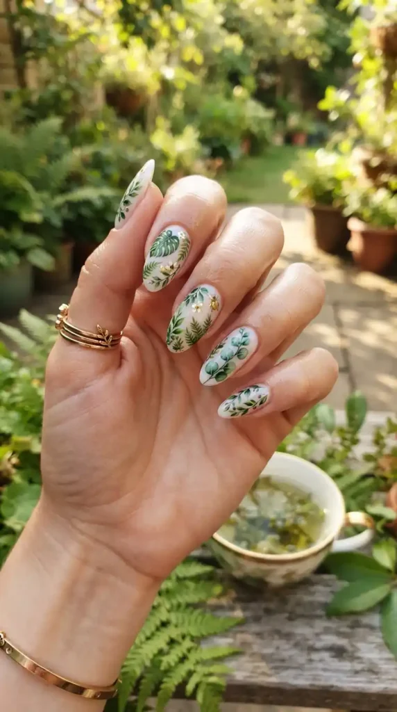 green-botanical-nails