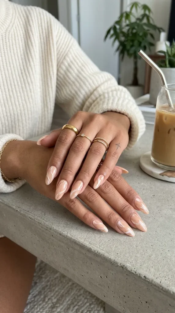 peach-nude-marble-nails