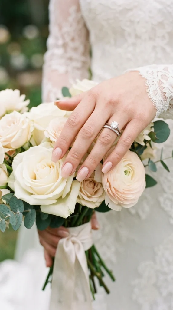 soft-nude-glossy-bridal-nails