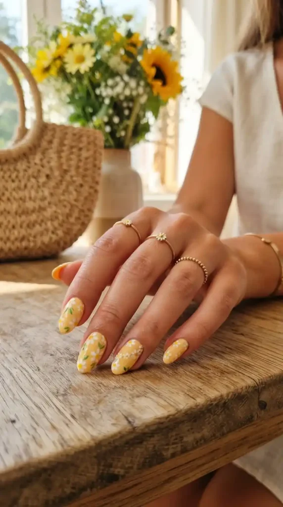yellow-daisy-nails